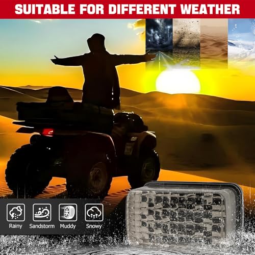 Image of DREAMIZER LED Tail Light ATV OEM Taillight w /Running Brake Light Compatible with Yamaha Big Bear Bruin Rhino Kodiak Grizzly Wolverine Viking