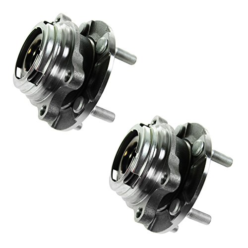 Image of TRQ Front Driver and Passenger Side Wheel Bearing and Hub Assembly Set 2 Piece Compatible with 2008-2012 Nissan Altima Base Model S SL Hybrid 2007 Altima Base Model S Hybrid with 4 Wheel ABS Brakes