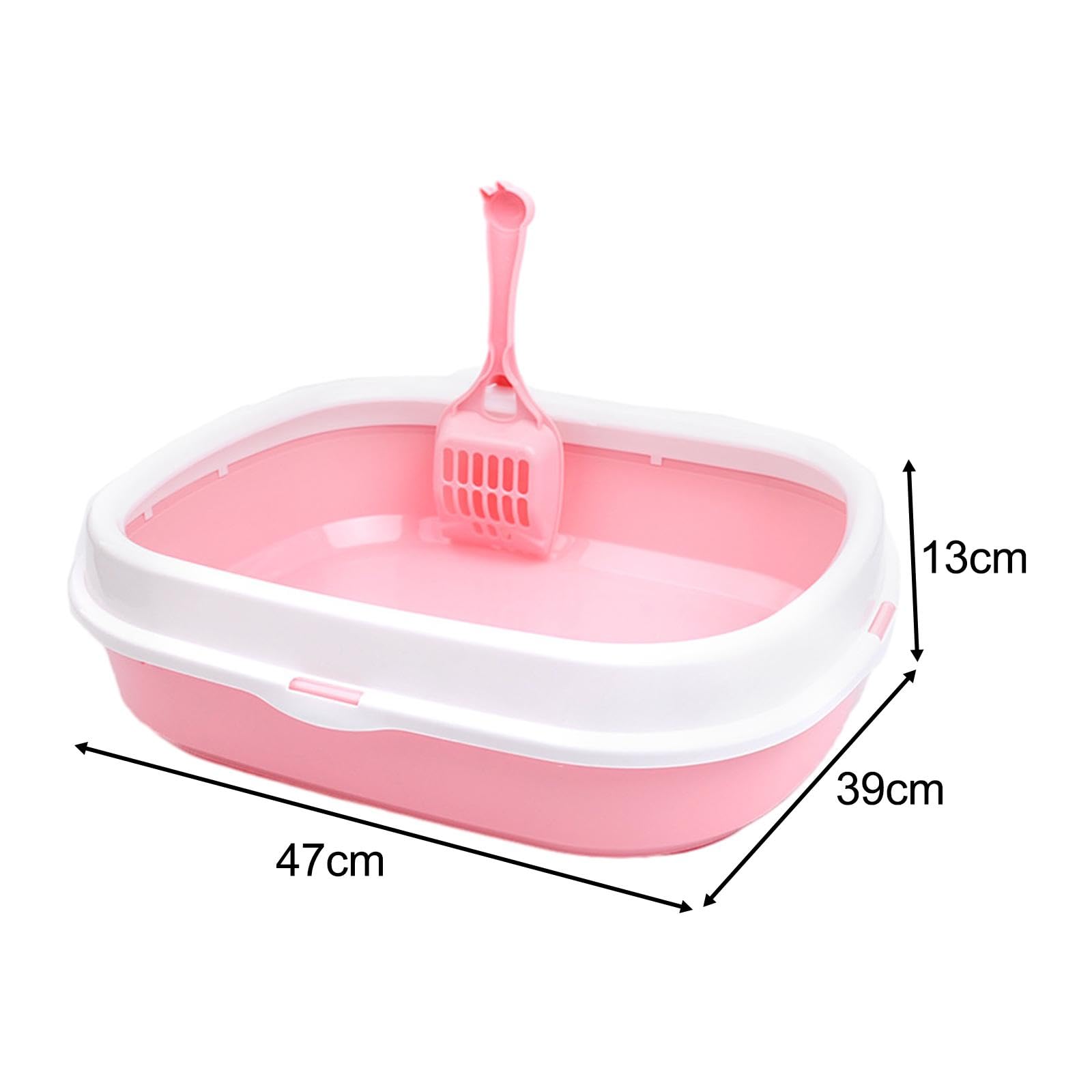 Lettiera for Gatti Toilette for Gatti Contenitore for lettiera for Gatti Resistente agli Spruzzi d'Acqua con Paletta for Gatti da Interni Lettiera for Gattini Aumenta, j(Pinkj)