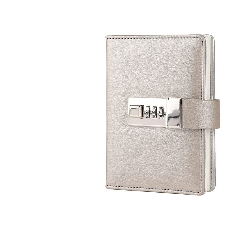 Das Notizbuch, Notebook Tragbares Kreatives tragbares Tagebuch mit Schloss Einfaches personalisiertes Studentenpasswort-Notizbuch(Grey)