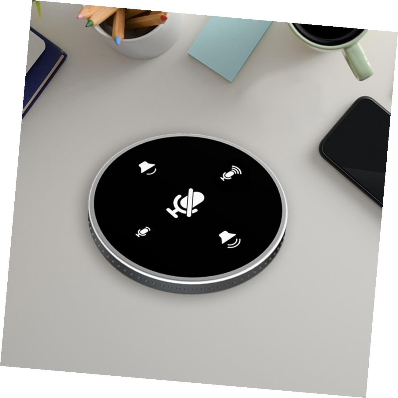 SHOWERORO Microfono Usb Desktop Omnidirezionalper Conferenze Streaming e Voce Compatibile Con Laptop e Computer Design Semplice e Leggero Facile Da Usare Per Riunioni e Giochi