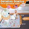 MP MARCHPEREIRA -Alfombra Bebe Acolchada Plegable, 128x131cm, Colchoneta para Juegos y Actividades en el Suelo de Algodon, Antideslizante, con Metro y Animales Dibujados, Facil de Limpiar. #2