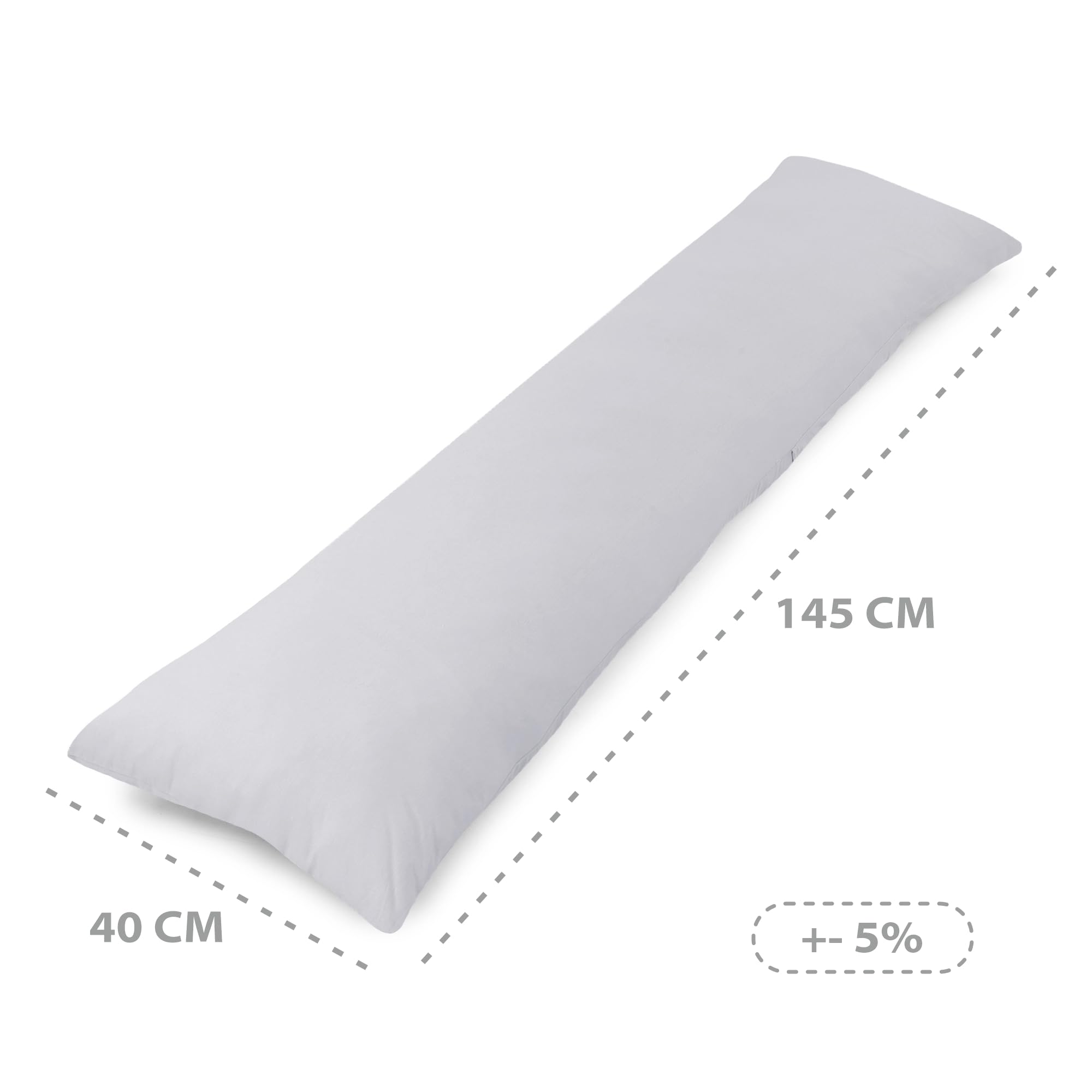 Livessa - Set Di 2 Federe Per Cuscini Da 40x145 Cm In Cotone Jersey - Morbide, Traspiranti, Con Cerniera Nascosta (Oeko-Tex) - 2