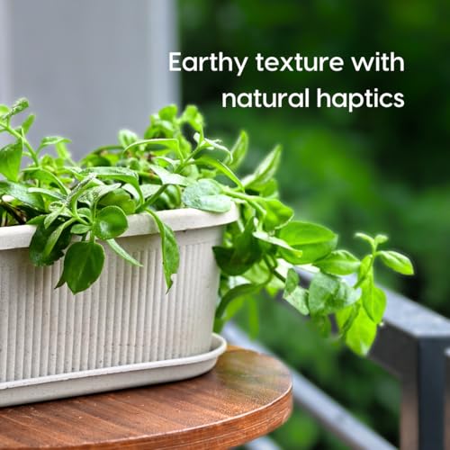Image of Eha Earth Friendly Regalia 12 Inch Pots and Planters Set of 3 | Bamboo Based, UV Protected | Plant Pots for Indoor & Balcony Window Flower Pots | Sand Castle