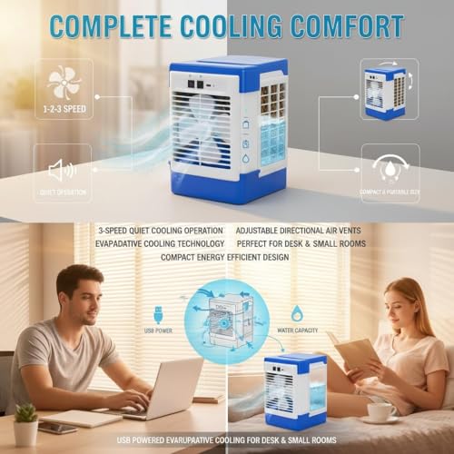 Image of Drumstone (3 YEAR WARRANTY) Desert Air Cooler for Home & Office with High Air Delivery, Large Water Tank, Powerful Cooling Fan, Portable Room Cooler with Multi Direction Air Flow & Durable Body