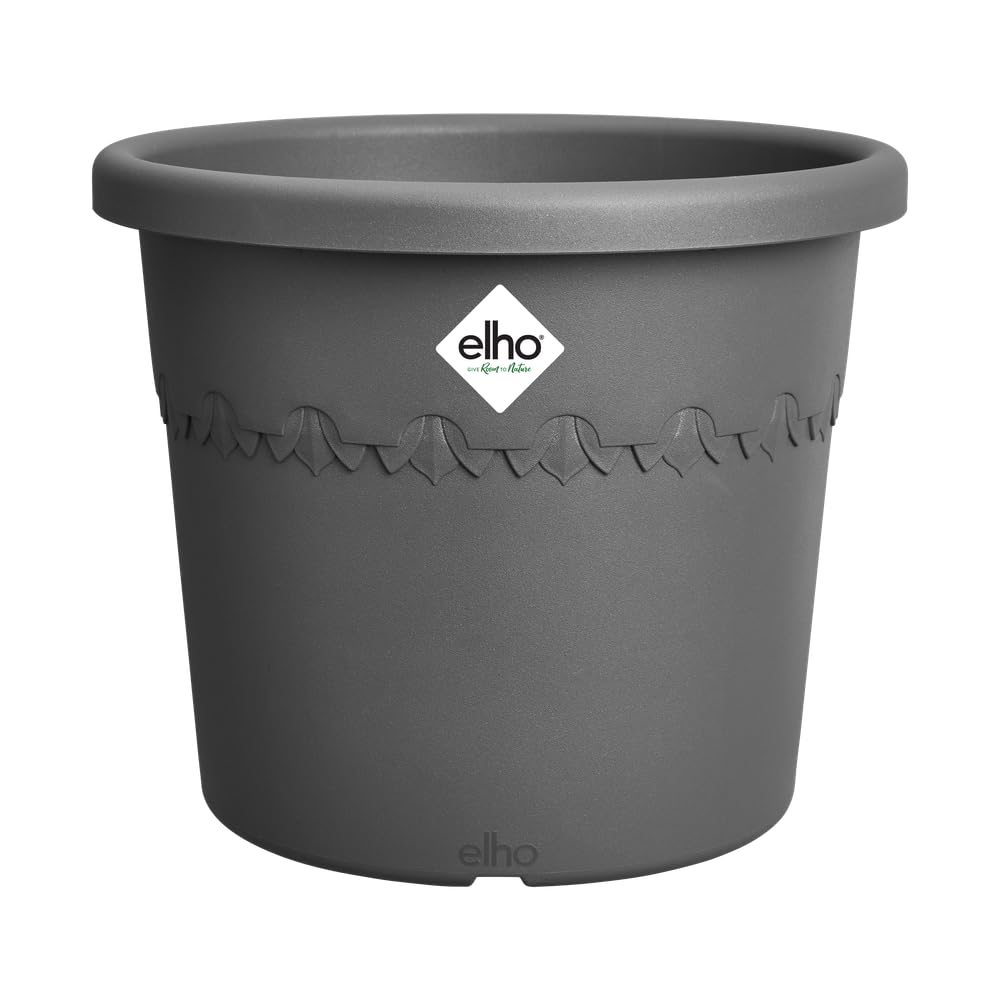 Elho Algarve Cilindro 35 - Outdoor - Ø 35x H 29 cm - Black/Anthracite - 100% Recycled