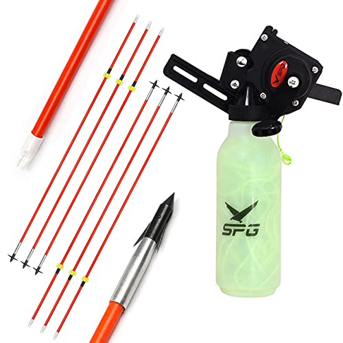 Elkrich Archery Bow Fishing Reel Kit with Bowfishing Reel, Arrows Set, 40m Fishing Rope, Fiberglass Arrows, Bowfishing Tool Accessories (Orange)