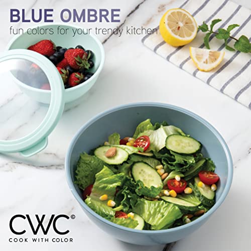 image for COOK WITH COLOR Mixing Bowls with TPR Lids - 12 Piece Plastic Nesting 