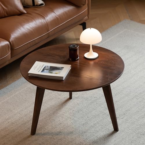 Solid Oak Wood Round Coffee Table