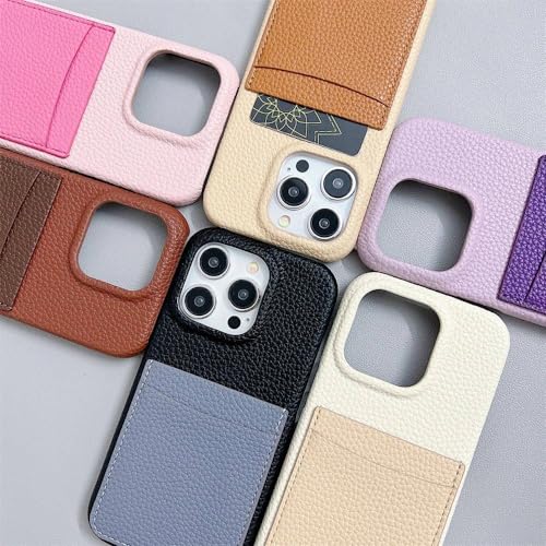 Étui iPhone 15 Pro en cuir de luxe bicolore chic LVTFCO - 3