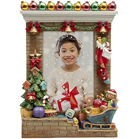 FINE PHOTO GIFTS Light Up Christmas Ornament 4" x 6" Resin Picture Frame Cover