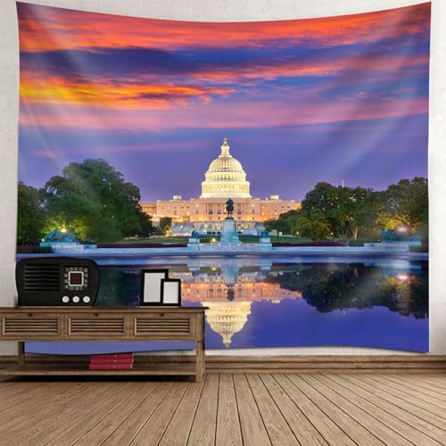 Tapisserie paysage coucher de soleil 130x150cm pour decoration murale de chambre