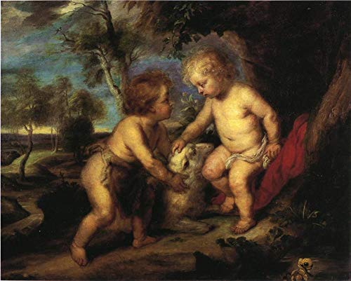 Tableaux L'Enfant Jésus d'après Rubens pour salon élégant style Steele