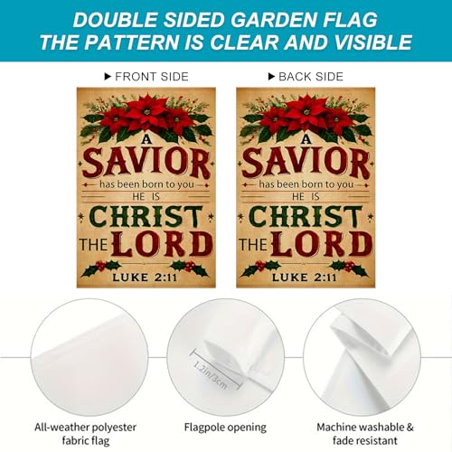 Image of BlissYard Christmas Christian Faith Garden Flag 12x18 Inch Polyester