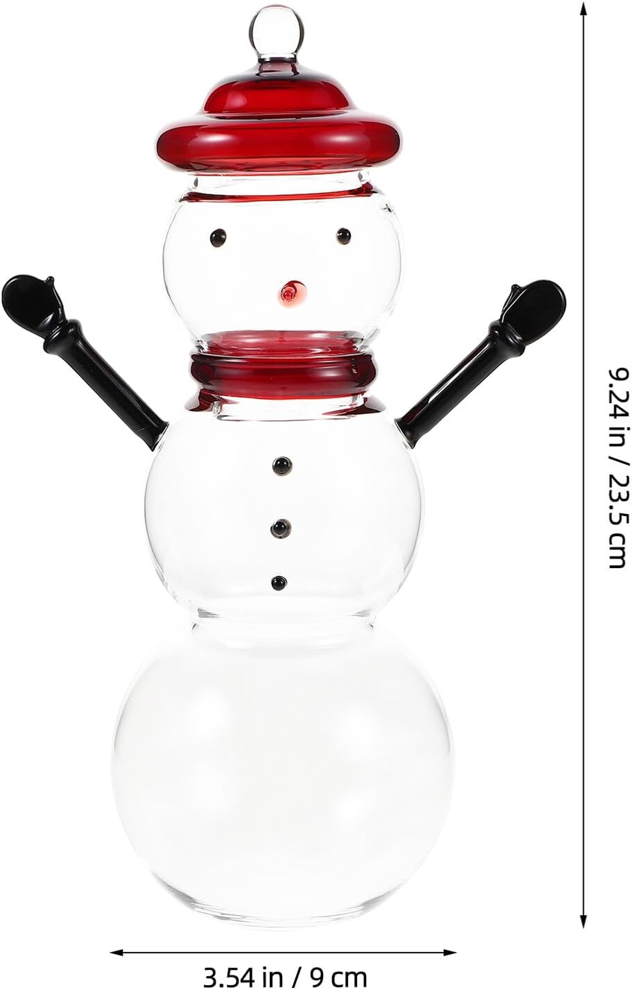 Snowman Glass Candy Jar with Lid Large Christmas Decorative Storage Container for Holiday Party Home Kitchen Candy Canister