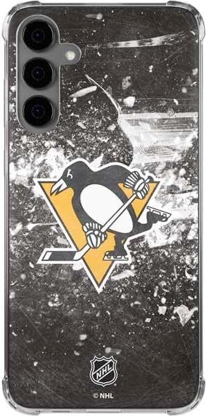 Skinit Clear Phone Case Compatible with Galaxy S24 Plus - Officially Licensed NHL Pittsburgh Penguins Frozen Design