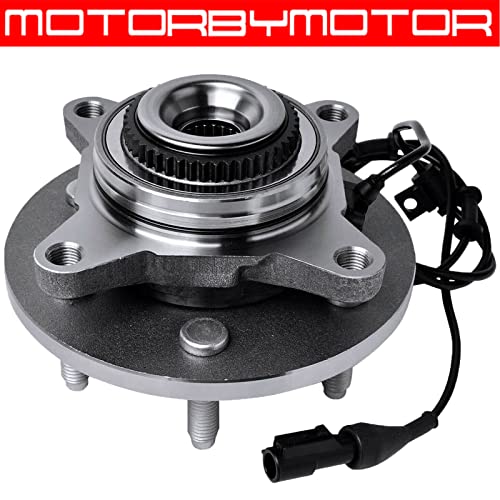Image of MotorbyMotor 515079 Front Wheel Bearing and Hub Assembly 4WD with 6 Lugs Fits for Ford F-150, Lincoln Mark LT Navigator Low-Runout OE Directly Replacement Hub Bearing w /ABS