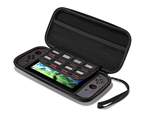 Preisvergleich Produktbild Supremery Tasche für Nintendo Switch Hülle Case Reiseetui Tasche (Slim Version) mit Netztasche und Reißverschluss - Wasserabweisend in Schwarz