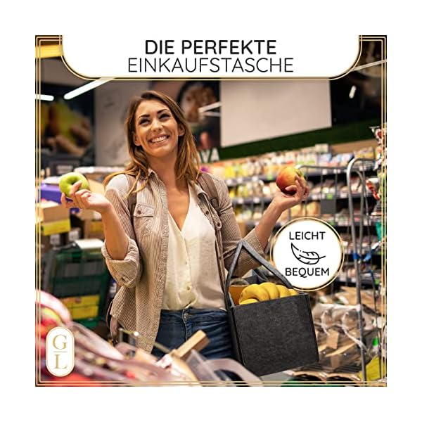 GLOBAL LIVING® Filztasche groß [31 Liter] I Ideal als Kaminholzkorb oder Geschenktasche I Vielseitiger Filztaschen… – Bild 6