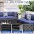VONZOY Patio Furniture Sets, 7-Piece Outdoor Patio Furniture with Thick Cushions,Coffee Table Outdoor All-Weather Conversation Set Sectional Sofa for Backyard, Poolside, Garden(Navy Blue)
