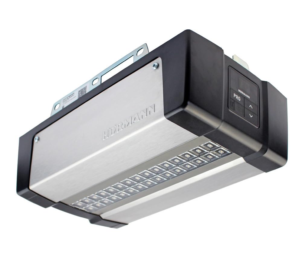 Hörmann Accionamiento para puerta de garaje Supra Matic E Serie 4 (abridor, incluye emisor manual HSE 4, cable de conexión, ancho de puerta 5500 mm/superficie máx. 13,75 m²) 4510307, gris