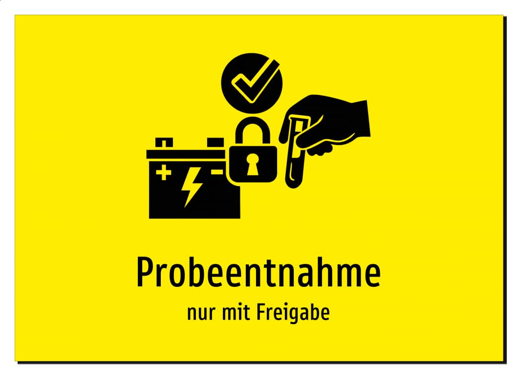 36197-DE-S-06 | Probeentnahme - nur mit Freigabe | Aluminiumschild A5, 210 x 148mm | mit Symbolgrafik und Text