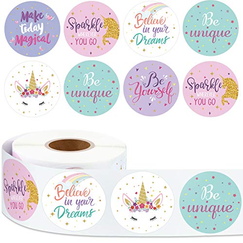 600 Pieces Positive Unicorn Stickers Roll, Unicorn Theme Inspirational Stickers Motivational Encouragement Label Stickers Envelope Decorative Sealing Greeting Cards Label for Teen Girls, 1.5 Inch 600 Pieces Positive Unicorn Stickers Roll, Unicorn Theme Inspirational Stickers Motivational Encouragement Label Stickers Envelope Decorative Sealing Greeting Cards Label for Teen Girls, 1.5 Inch