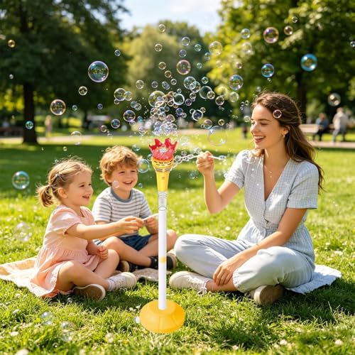 Machine à bulles à hauteur réglable avec lumières intégrées pour patio - 5