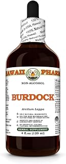 Hawaii Pharm Burdock Alcohol-Free Extract, Glycerite for Immune Support, Promotes Clear Skin, Aids Digestion, Supports Liver Function, Encourages Kidney Wellness - 4 fl.oz
