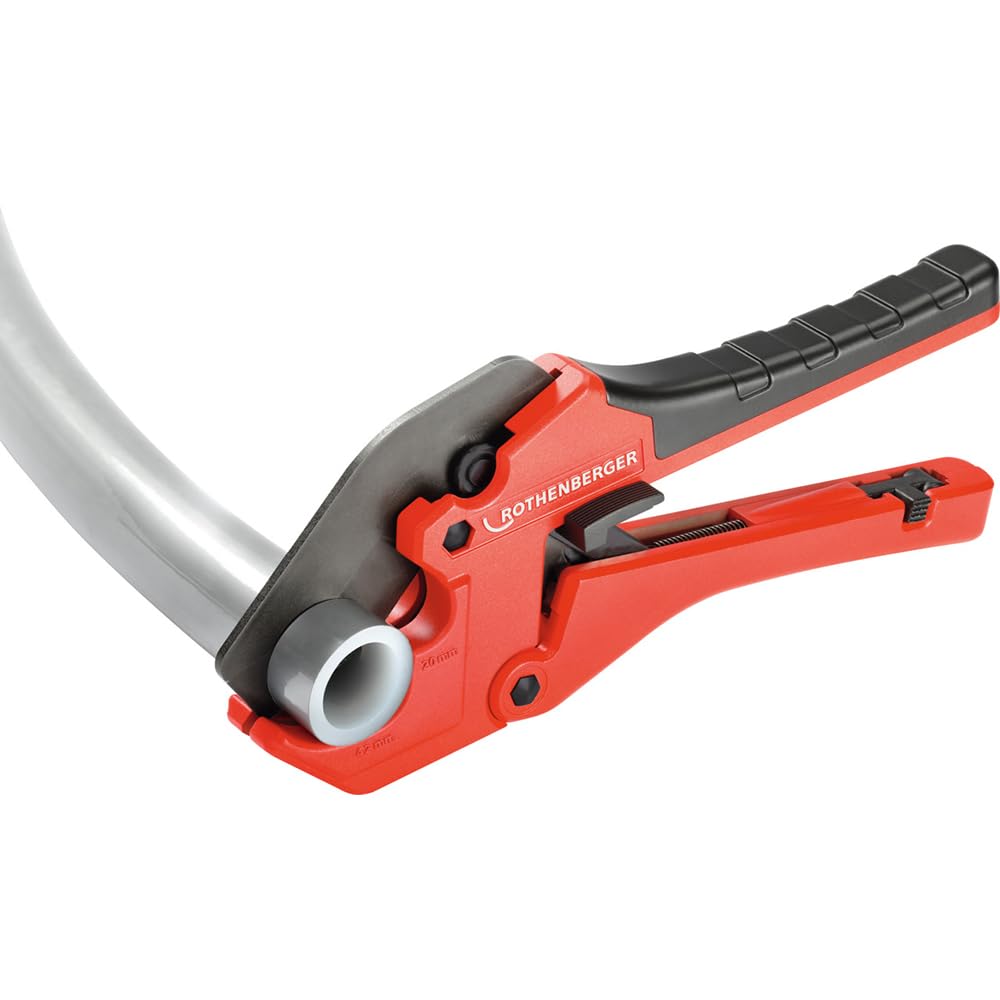 Rothenberger Rocut 42 - Tijeras cortadoras de tubos de plástico (doble corte, 6-42 mm, hoja recubierta de PTFE)