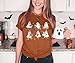 Halloween Shirts for Women: Halloween Pumpkin Shirt Cute Ghost Shirts Spooky Season Tee Fall Graphic Short Sleeve Tee