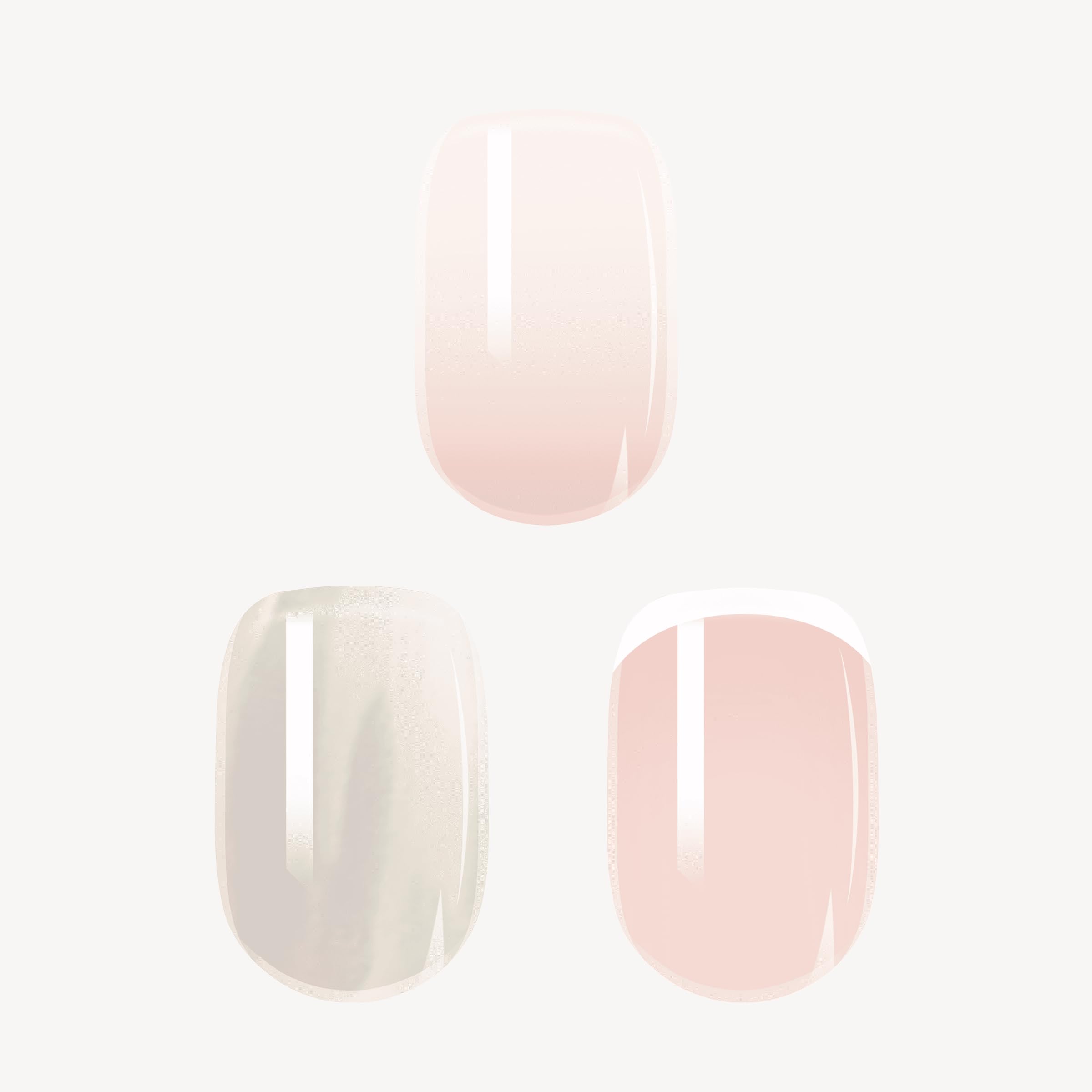DOONAILS Press On Nails 3x30 Stück Clean Girl Set – Babyboomer, Toffee & Klassisches French – Soft Gel Short Square Nägel zum Aufkleben Full Cover Natürliches Tragegefühl
