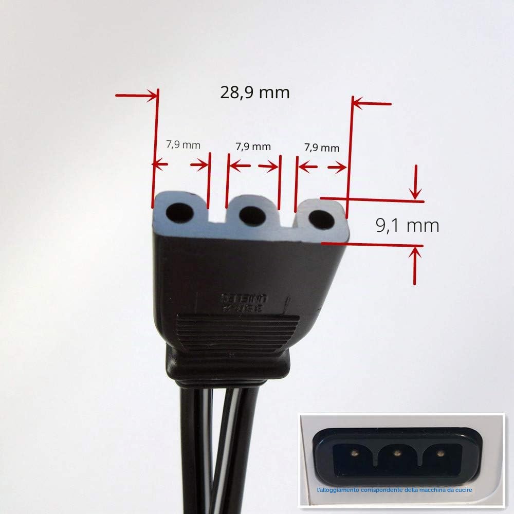 Pedale con cavo per Singer 4411 4423 Heavy Duty Quantum Decor 14T968DC 8280+ (opzionale: 220-240V)