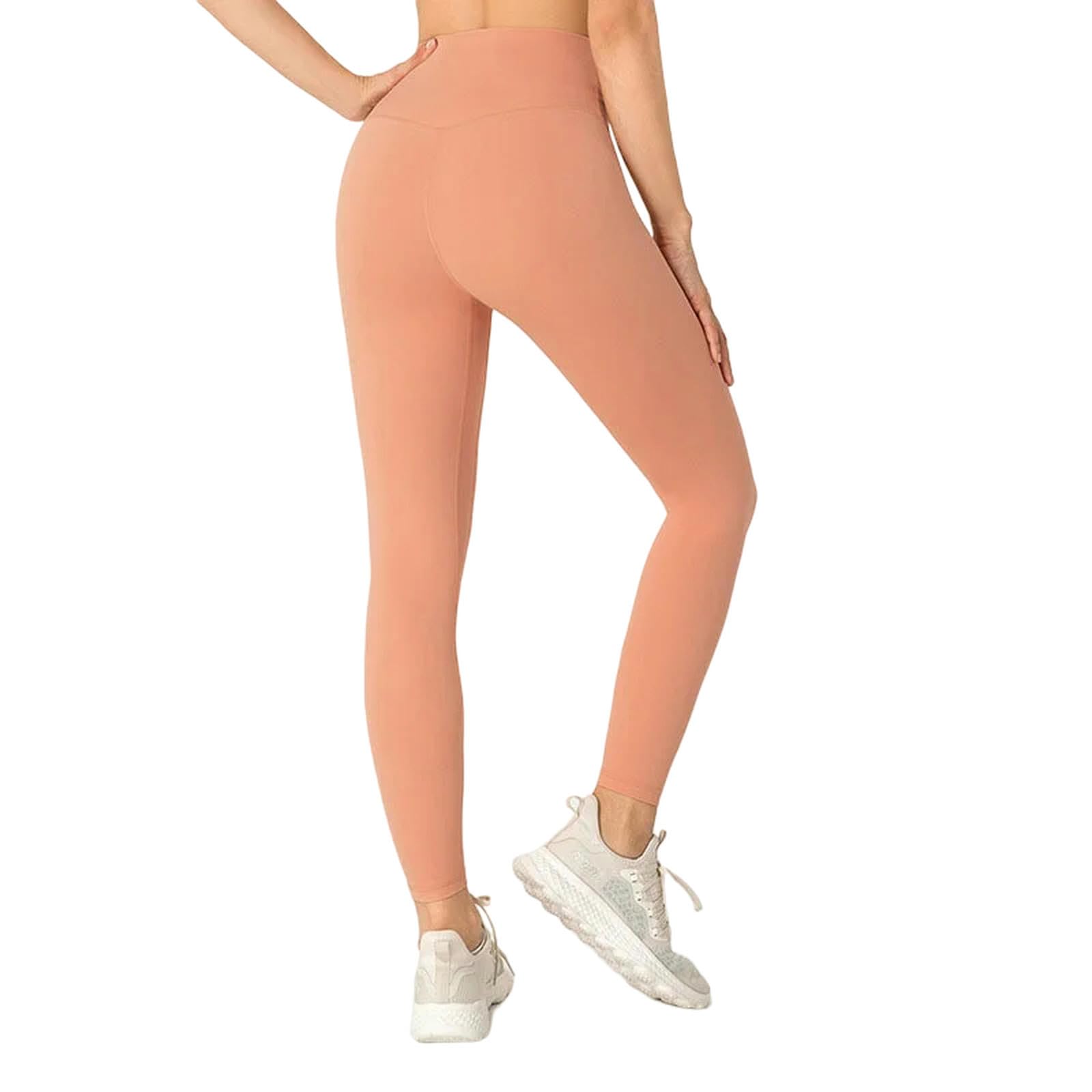 Legginsy dla kobiet UK damskie Nude wysoka talia brzoskwinia pośladki joga legginsy fitness ćwiczenia siłownia spodnie sportowe z