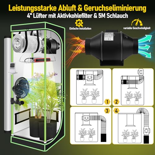 NICEGROW.de Das Growset für Einsteiger Komplettset Grow mit LED, Abluft, Filter und Zubehör 8 NICEGROW.de Das Growset für Einsteiger Komplettset Grow mit LED, Abluft, Filter und Zubehör – Bild 8