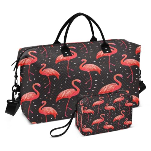 Sac de voyage flamant rose : le cadeau idéal avec sa trousse assortie