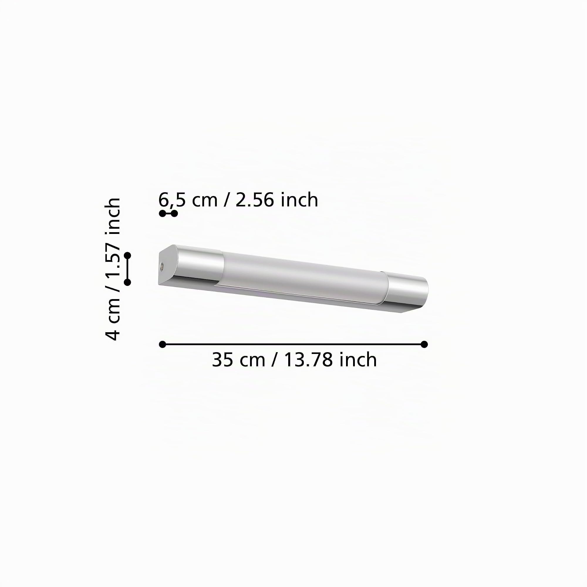 Eglo LED lampada da parete Tragacete, 1 fiamma, lampada a specchio LED in | acciaio inox e plastica, bagno, cromato, bianco, LED per ambienti umidi, IP44, L: 35 cm