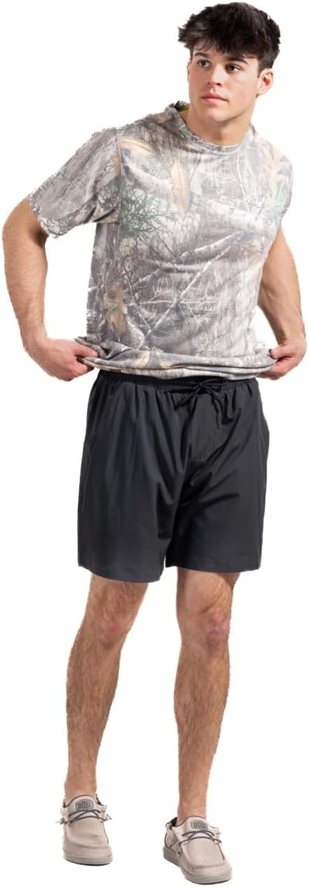 Realtree Men’s Camo Shorts Quick-Dry Lined Athletic Performance Shorts with Pockets for Fishing Hiking Running