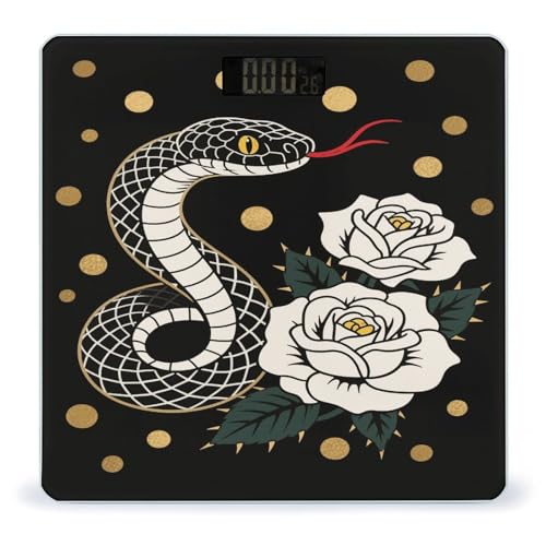 Báscula digital de baño Snake Red Flower con pantalla LED miniatura 1