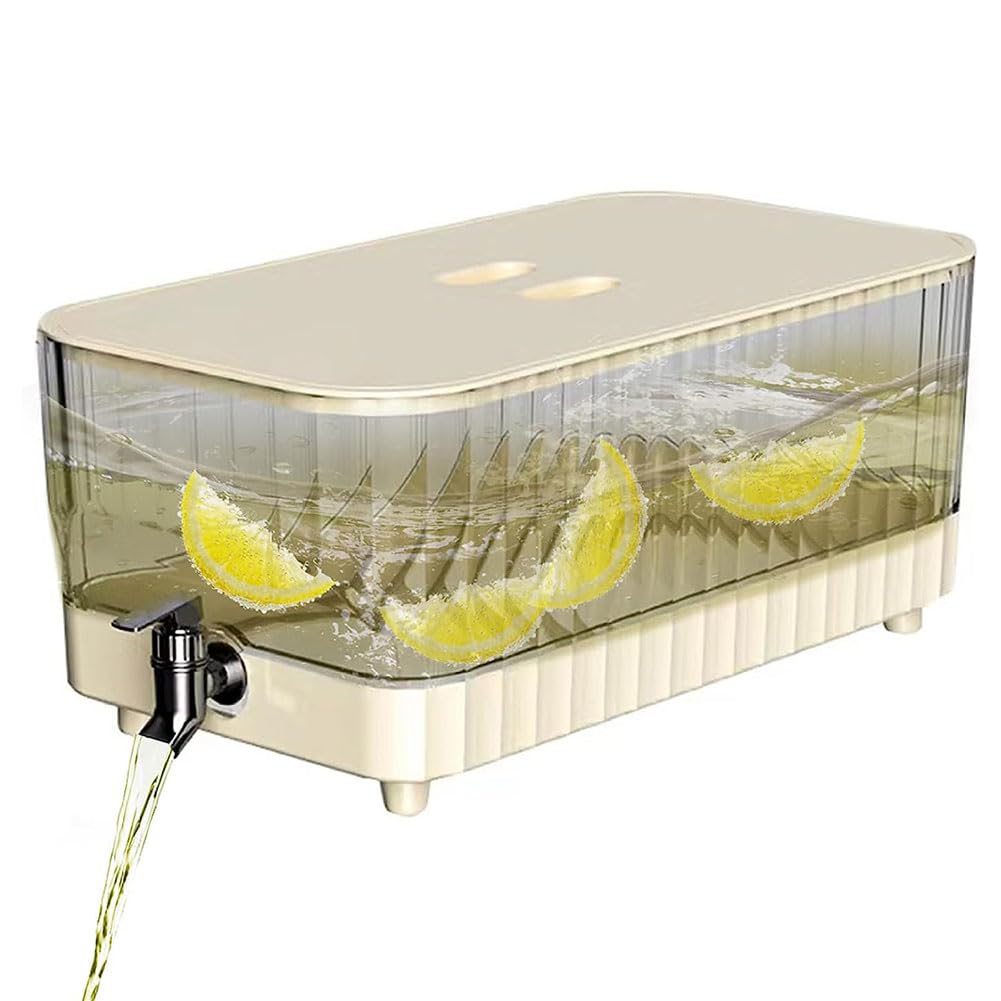 ASerZenith Beverage Dispenser, Drink Dispenser For Fridge, Fridge Drinks Dispenser With Tap, 5.3L Fridge Jug Drinks Chiller, Large Cold Drink Container, For Picnics, Parties, Get-Togethers