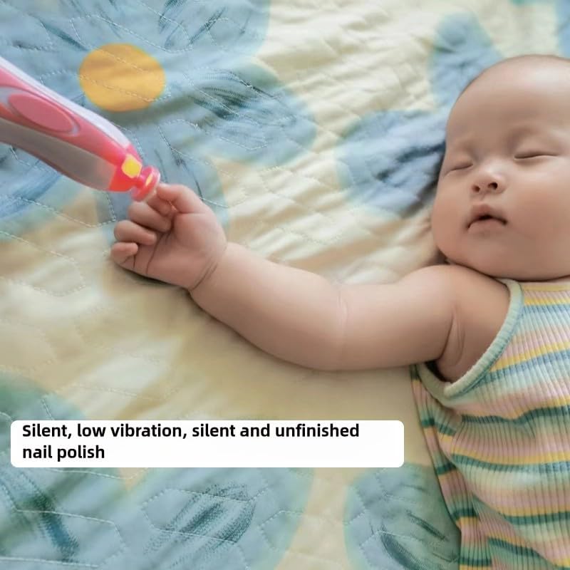 Miniatura 7 de Recortadora de uñas eléctrica para bebés, rotación de 360 para una molienda segura, ultra silenciosa 35 dB, ajustable de 2 velocidades, adecuada