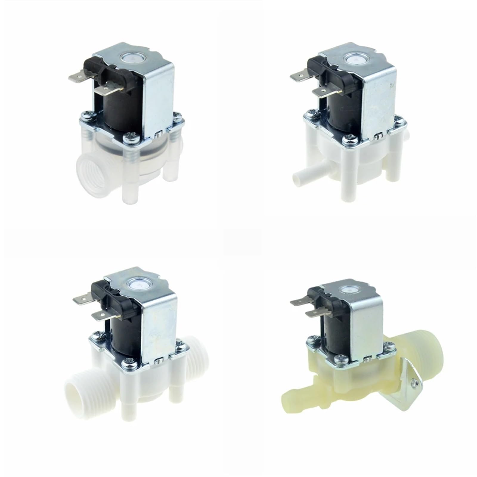 Elektryczny plastikowy zawór elektromagnetyczny 12V 24V 110V 220V normalnie zamknięty 1/4 3/8 1/2 12 mm rura męska żeńska wkład do wody (1 szt. zawór 6,35 mm, AC 220 V)