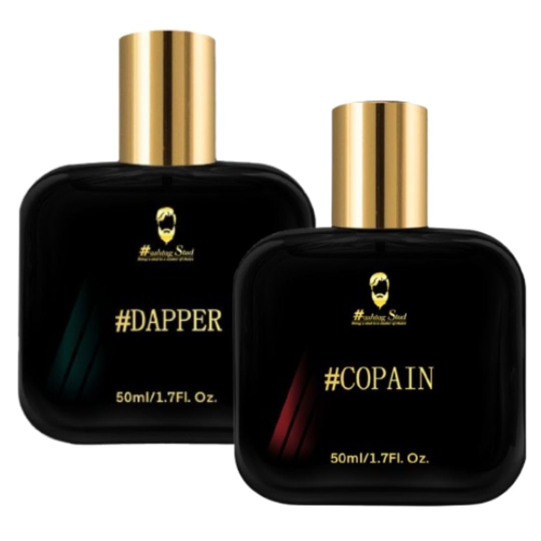 - Hashtag Stud Dapper & Copain Eau de Parfum Combo for Men – 2 x 50ml Perfumes | Woody, Aromatic & Fresh Long-Lasting Fragrances | Gift Set for Men