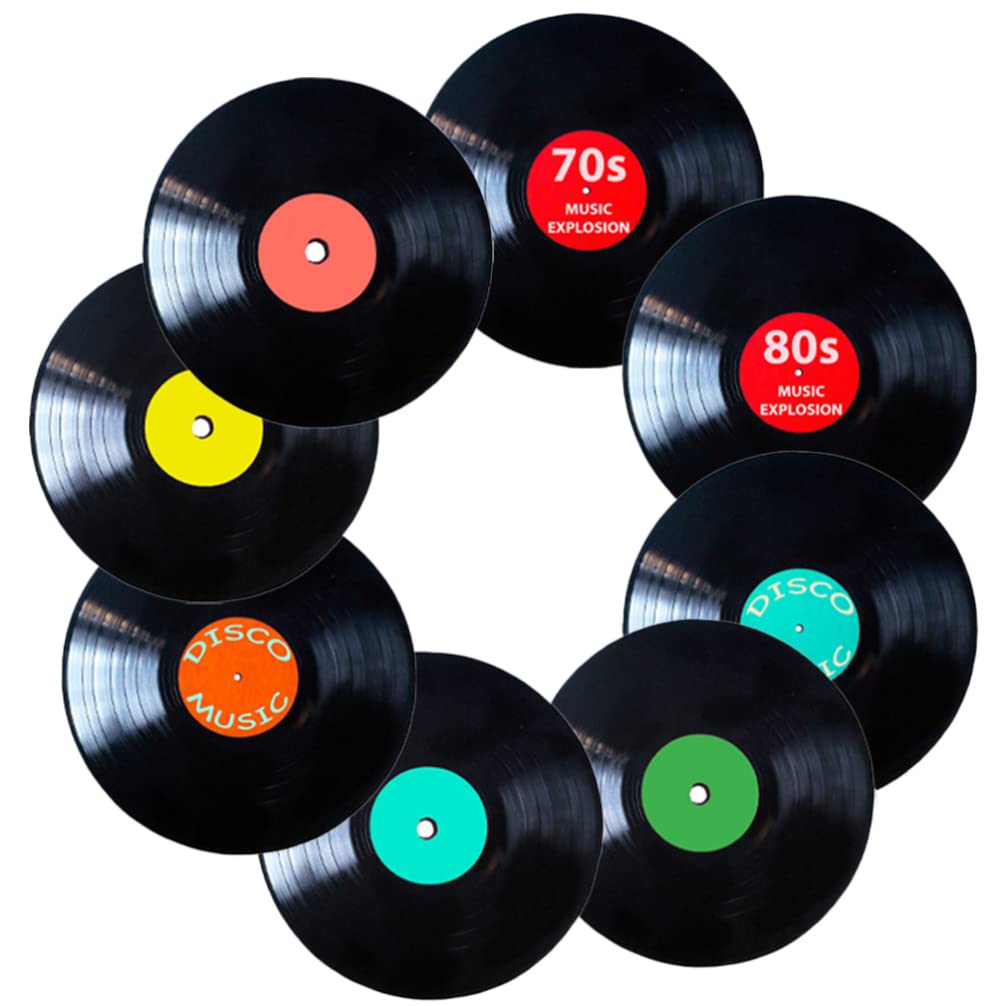 CLISPEED Vinyl Records Wall Decor 1 Set Retro Aesthetic Records Signs for 50s Theme Party Decorations Music Party Supplies Discos Music Studio Hip Hop Decor