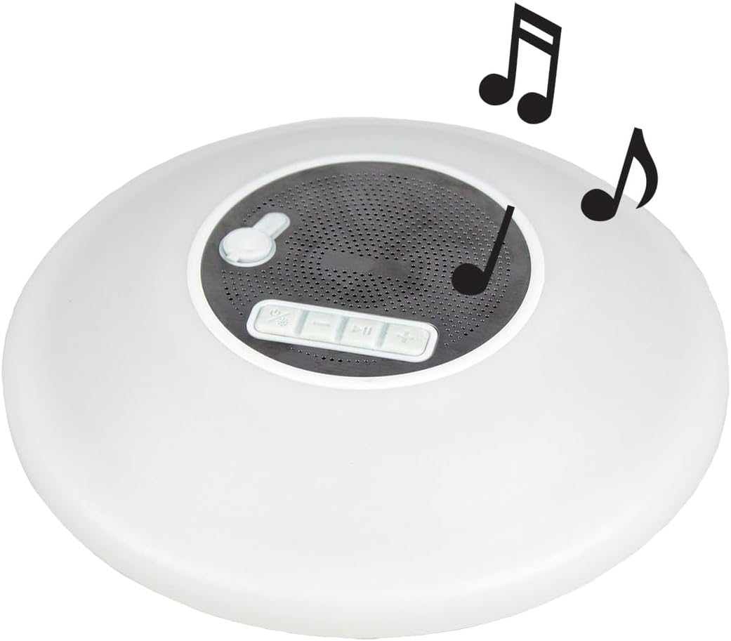 Poolmaster 54504 Portable Floating Waterproof Multi-Light Speaker with Call Functionality for Swimming Pool Party, Patio, Outdoor, Backyard, Multicolor