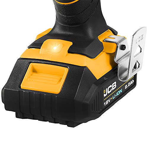 JCB Akku Bohrschrauber 18BLDD (18V, 2x 2,0 Ah Li-Ionen Akkus, Ladegerät, Bürstenlos, Drehmoment 65 Nm, 2-Gang-Getriebe… – Bild 5