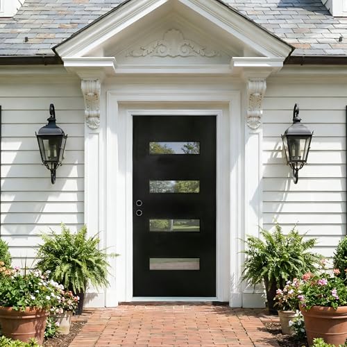 Casaphoria 36" x 80" Fiberglass Front Door with White 4-9/16...