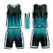 Personalize Your Own Team Basketball Uniform Suit for Kids Adults with Your Custom Name and Number… (Black-Teal)