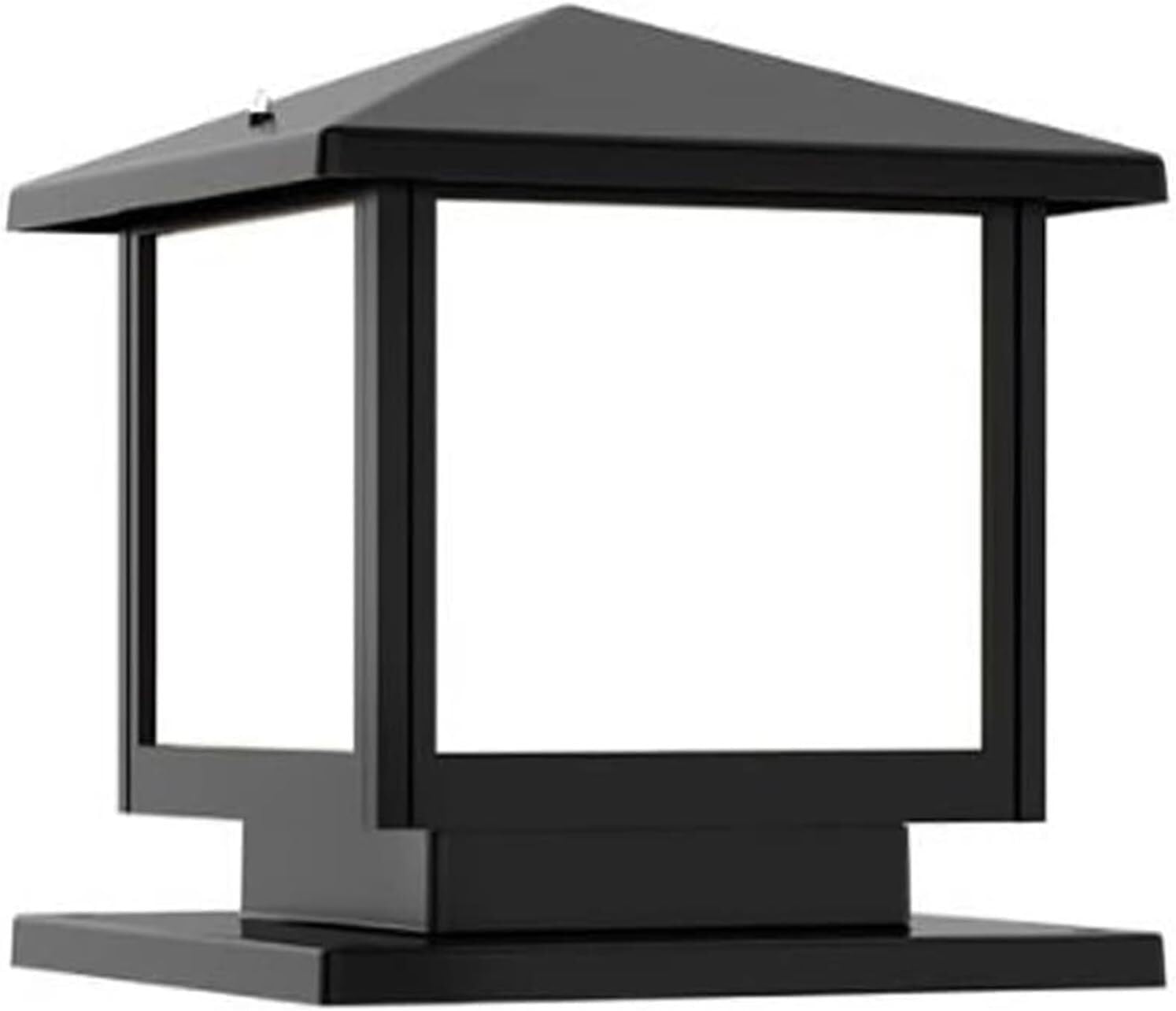 OZBMA Outdoor Metal Acrylic Cover Post Lamp E27 Rainproof Pier Mount Base Column Black Pillar Light IP65 External Fixture, for Bedroom (Onecolor 30cm)