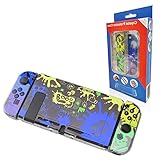 [Hochwertiges Material]: Die Splatoon 3 muster Switch Hülle ist ultradünn und leicht, aus hochwertigem PC Material gefertigt und kann Ihren Switch vor alltäglichen Stürzen, Stößen und Kratzern schützen.